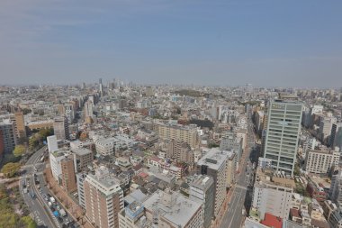 Tokyo şehir manzarası. Bunkyo ward havadan görünümü.