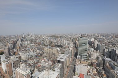 Tokyo şehir manzarası. Bunkyo ward havadan görünümü