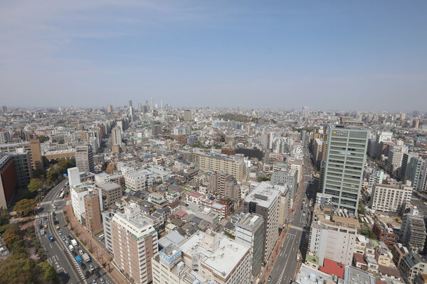Tokyo city skyline. Bunkyo ward aerial view. at 2016