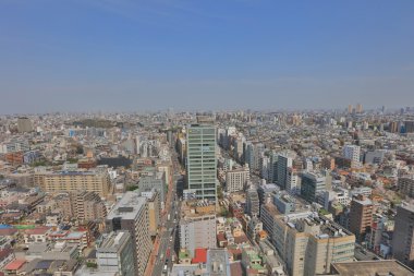 Tokyo şehir manzarası. Bunkyo ward havadan görünümü.