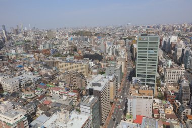 Tokyo şehir manzarası. Bunkyo ward havadan görünümü