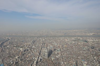 Tokyo gökyüzü ağaç görünümünü büyük dönüm noktası.