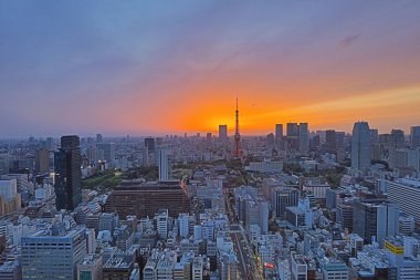 Tokyo cityscape Hamamatsucho Dünya Ticaret Merkezi