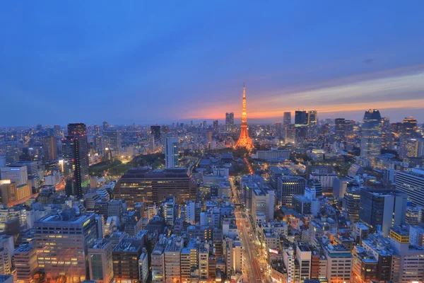 tokyo Kulesi ile Tokyo cityscape