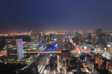 Tokyo cityscape Hamamatsucho Dünya Ticaret Merkezi
