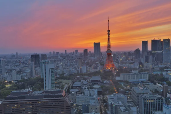 tokyo Kulesi ile Tokyo cityscape