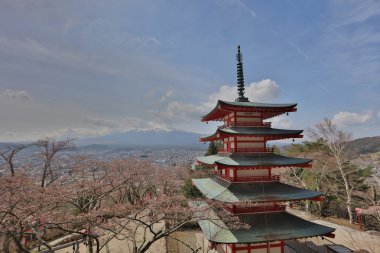 Sengen tapınak alandır Fuji Dağı'nın bakış ben