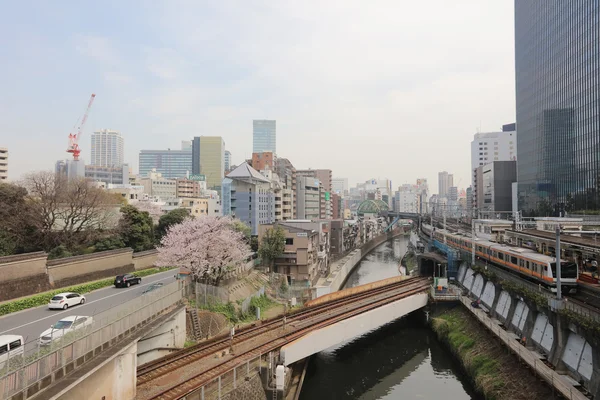 神田川を通過する列車 — ストック写真