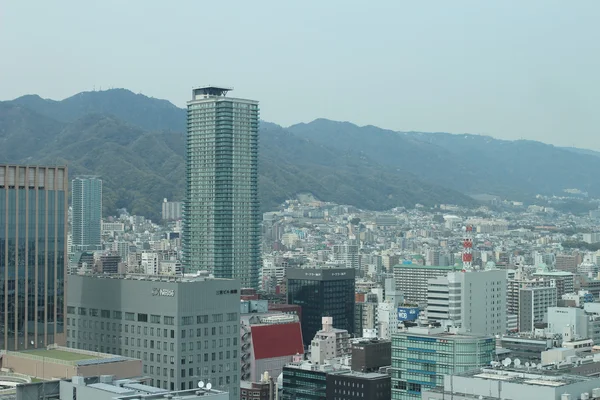 Aerial view of the Shin-Kobe district in Downtown Kobe — Stock Photo, Image