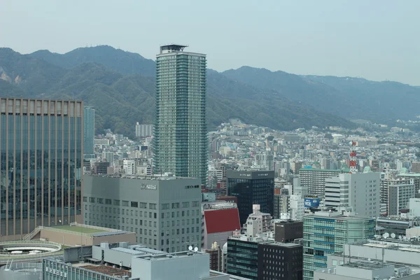 Aerial view of the Shin-Kobe district in Downtown Kobe — Stock Photo, Image