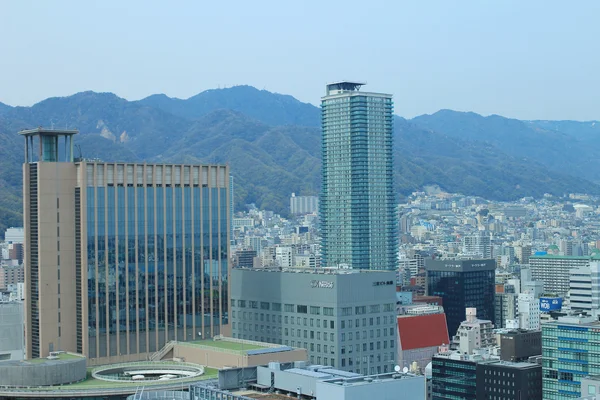 Aerial view of the Shin-Kobe district in Downtown Kobe — Stock Photo, Image