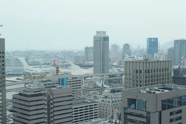 Şehir merkezinde Kobe, Japonya için Shin-Kobe bölgesinin havadan görünümü — Stok fotoğraf