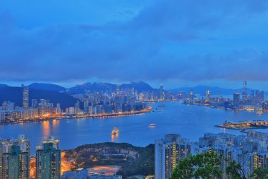 Kowloon ve Hong kong gökyüzü