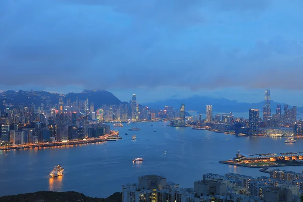 夜の香港の風景 — ストック写真