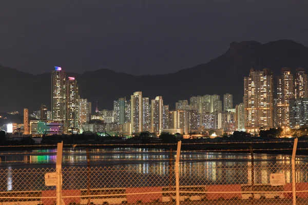 Vista da cidade de kowloon à noite — Fotografia de Stock