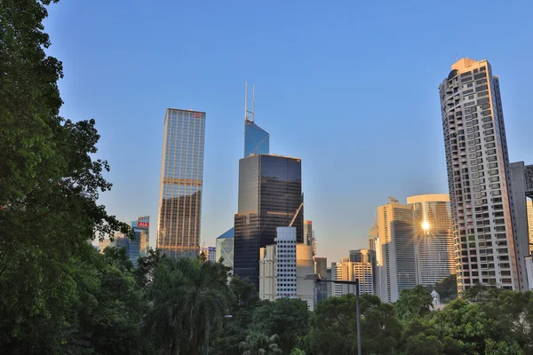 Hong Kong şehrinin silueti. — Stok fotoğraf