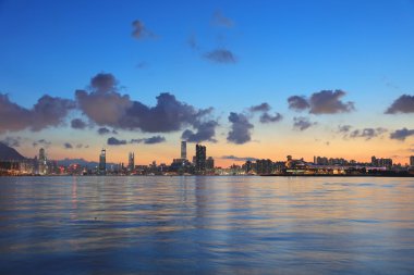 Hong Kong gece görünümü Temmuz Yaz