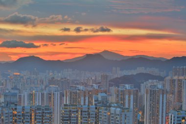 kowloon 2016 gün batımında 