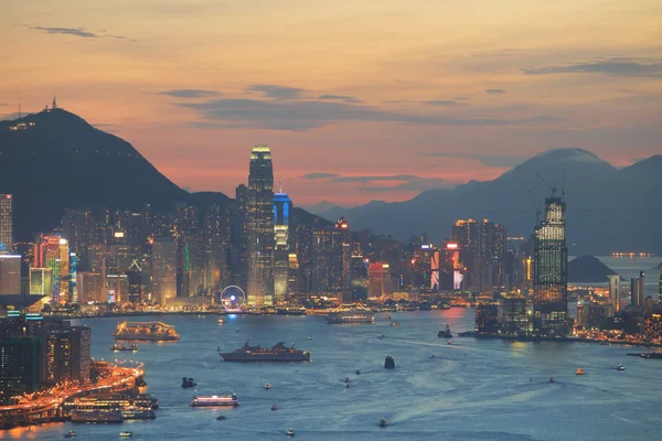 Hong Kong és a Kowloon fekete hegy — Stock Fotó