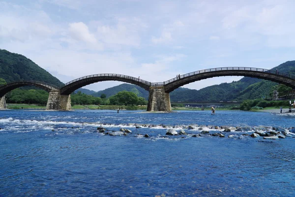 Ponte Kintaikyo a Iwakuni, Hiroshima, Giappone . — Foto Stock