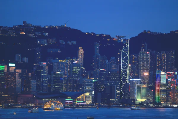 Hong kong cityscape v noci — Stock fotografie