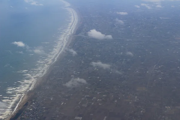 Chiba , japan  aerial view with a plane — Stock Photo, Image