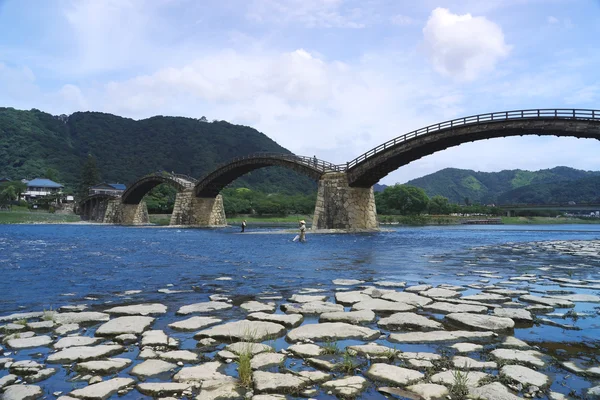 Kintaikyo Bridge, Iwakuni, Hiroshima, Japán. — Stock Fotó
