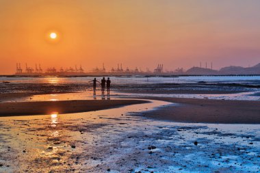 Güzel sunrise Sunset beach hong Kong 