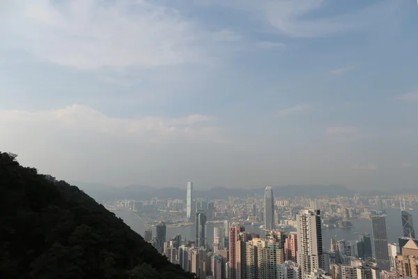 Victoria Harbour, Hong Kong, prise de vue depuis le pic . — Photo