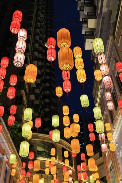 Chinese traditional paper lanterns in the dark — Stock Photo, Image