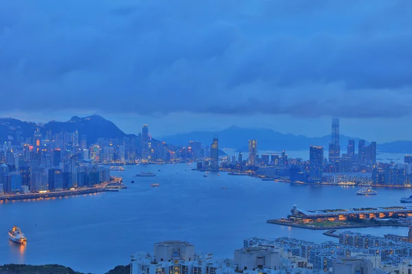 Hong Kong gece scape — Stok fotoğraf