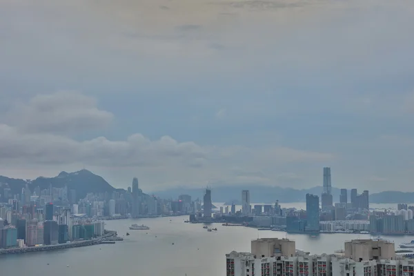 Hong Kong şehir görünümü siyah Hill — Stok fotoğraf