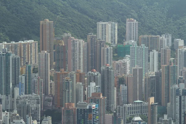 从太平山顶到海湾的 Hong 香港视图 — 图库照片