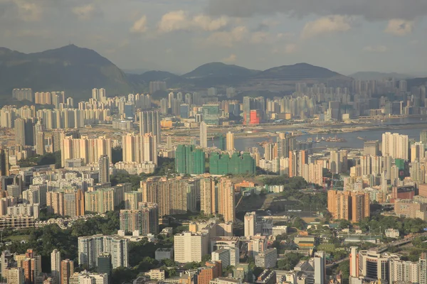 Hong 香港，中国的天际线全景 — 图库照片