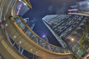 Hong Kong manzarası ve trafik çok yakın