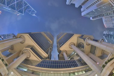Hong Kong manzarası ve trafik çok yakın