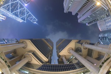 Hong Kong manzarası ve trafik çok yakın