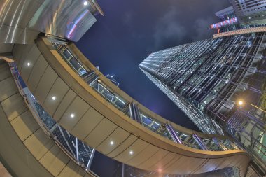 Hong Kong manzarası ve trafik çok yakın