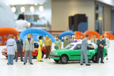 modeli taksi ve küçük rakamlar