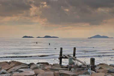 Günbatımı akciğer Kwu tan, Hong Kong.