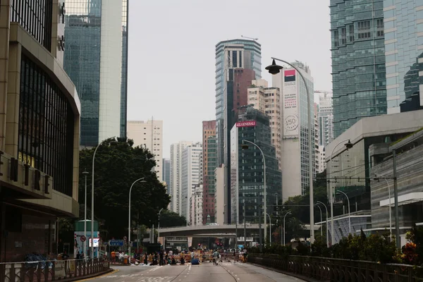 Bloccato le strade nel quartiere centrale degli affari di Hong Kong — Foto Stock