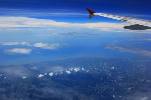 Θέα από το παράθυρο του αεροπλάνου — Φωτογραφία Αρχείου