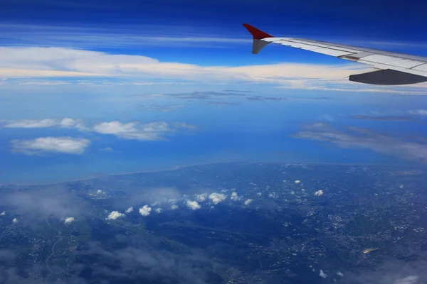 Vista dalla finestra dell'aereo — Foto Stock