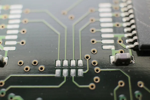 Low Angle Close Hard Disk Showing Circuits Processors — Stock Photo, Image