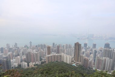 Batı adasının tepe manzarası, Hong Kong 30 Ekim 2020