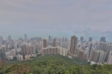  Batı adasının tepe manzarası, Hong Kong 30 Ekim 2020
