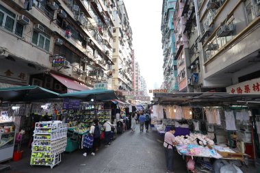 1 Kasım 2020 Sokak Pazarı, Fuk Wing Caddesi, Sham Shui Po hk