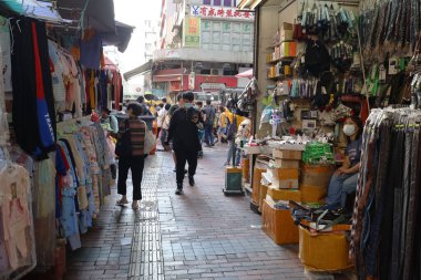 1 Kasım 2020 Sokak Pazarı, Fuk Wing Caddesi, Sham Shui Po hk