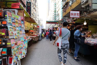 1 Kasım 2020 Sokak Pazarı, Fuk Wing Caddesi, Sham Shui Po hk