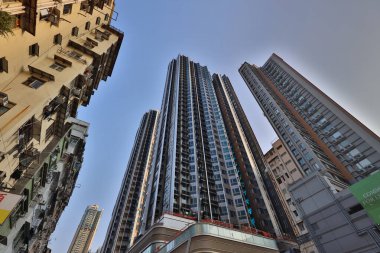 Bir apartmanın dışında, Sham Shui po Hong Kong 1 Kasım 2020